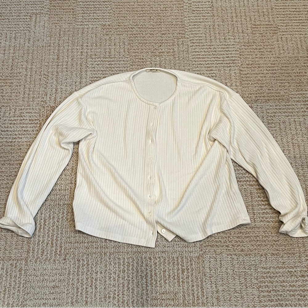 Madewell Ribbed Button-Front Cardigan